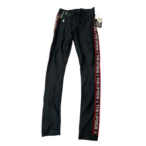 The Upside Black Logo Side Panel Leggings NWT
